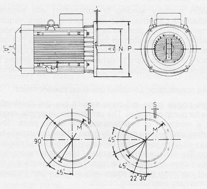 Dimension for flange mounted pump motor mounting arrangement