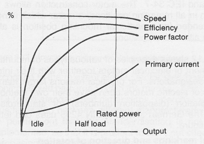 Electric motor efficiency at various load