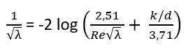 Colebrooke White formula
